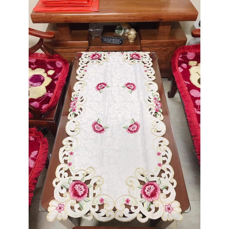 💗FREESHIP💗Khăn trải bàn Nhật 50x110cm ren hoa- HÀNG ĐẸP