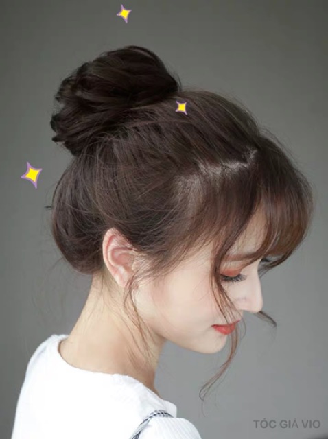 CAO CẤP- Tóc búi cột xoăn