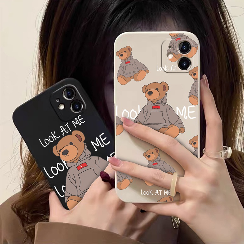Suntaiho Ốp lưng iphone Ốp điện thoại silicon dẻo hình gấu thích hợp cho iPhone 11 Pro iPhone 13 12 11 Mini Pro X XR XS Max 7 / 8 Plus