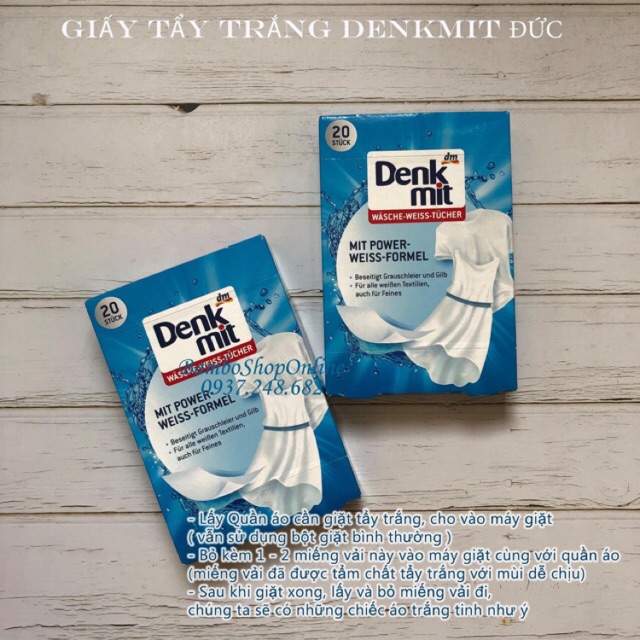 Giấy tẩy trắng quần áo Denkmit - Hàng nội địa Đức