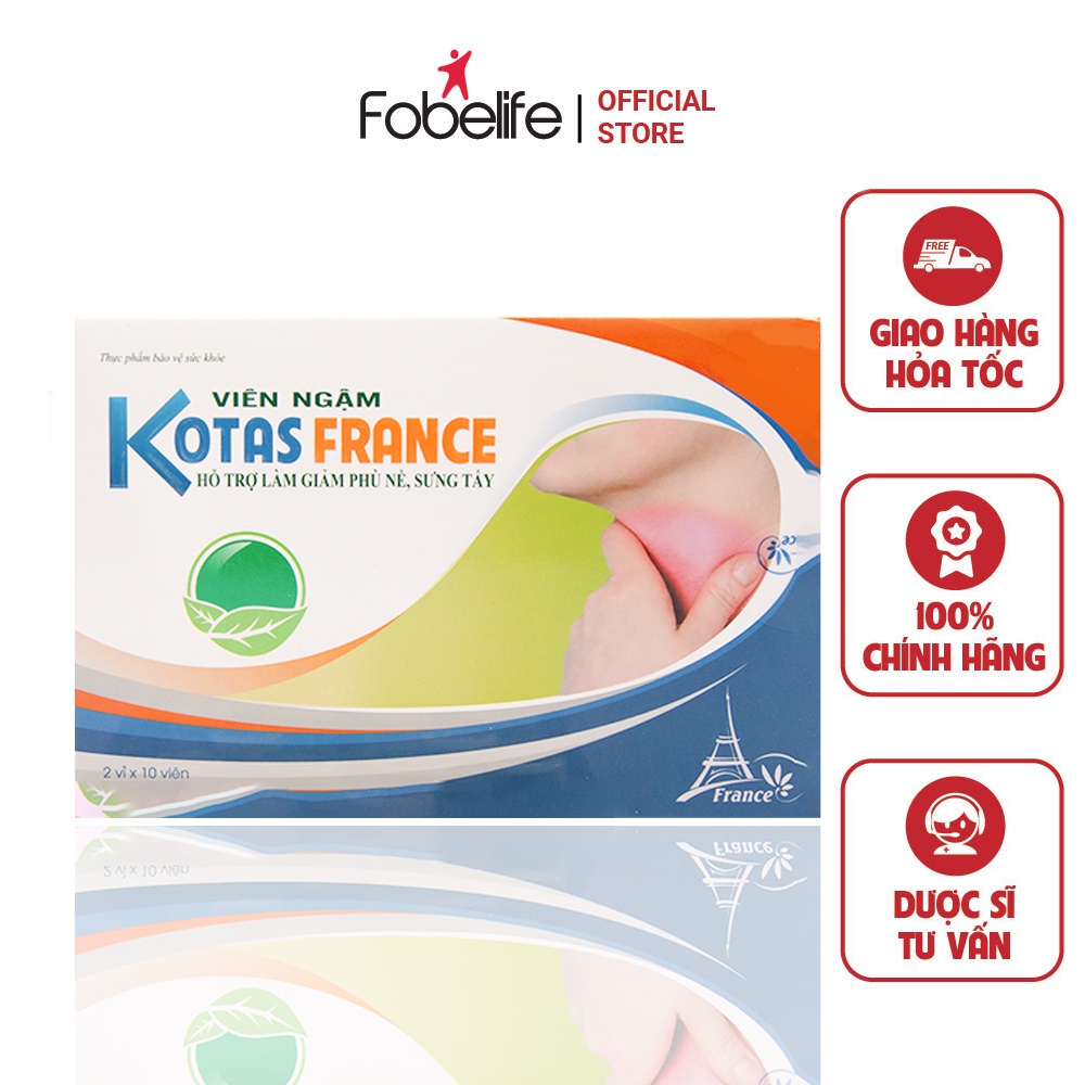 Viên Ngậm Giảm Đau Họng, Sưng Tấy Sau Phẫu Thuật Kotas France Fobe- Hộp 20 viên
