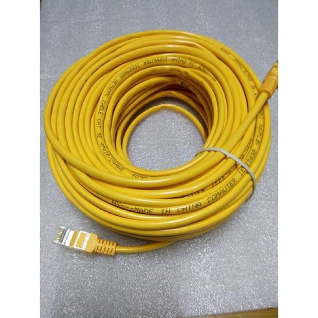Cáp mạng bấm sẵn 30m vàng cat 5e
