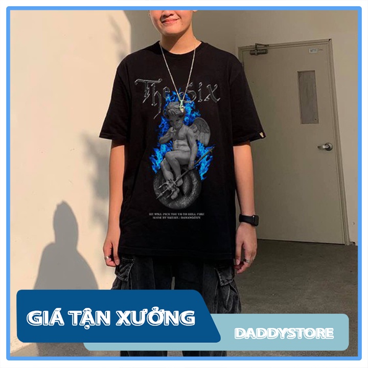 Áo phông tay lỡ unisex - Vải Cotton 4 chiều - HELL ANGEL