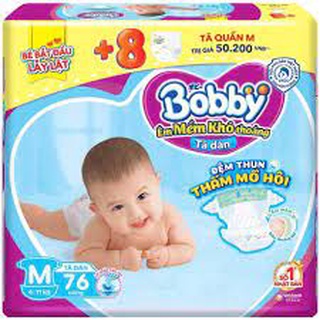 Tã dán bobby siêu đại s80/m76/l68/xl62/xxl56