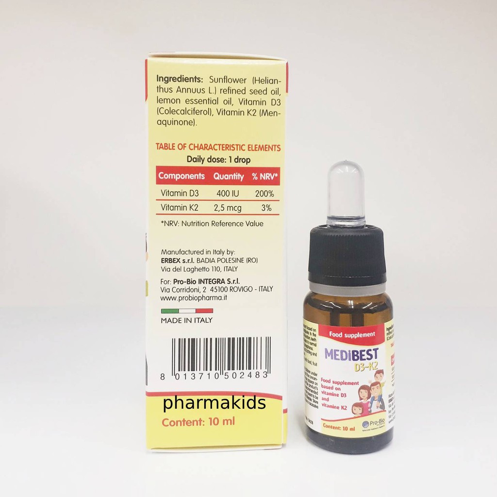 Medibest D3-K2- giúp hấp thu và tăng cường chuyển hóa canxi vào xương cho xương chắc khỏe