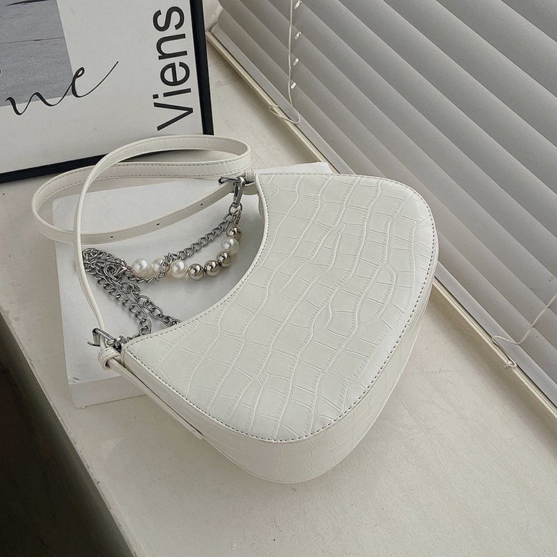 Faya - Túi xách kẹp nách dáng bầu dây ngọc sang trọng T1198