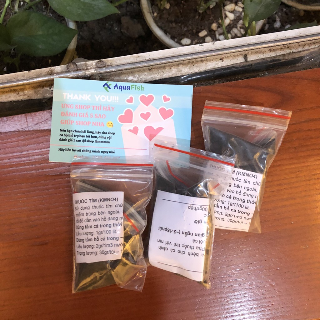 Chế Phẩm Th.uốc Tím 100g Dùng Khử Trùng Nguồn Nước, Tắm Cho Cá