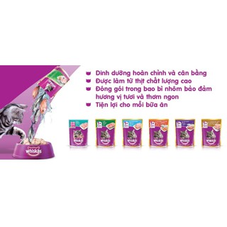 Combo 24 gói pate whiskas thức ăn ướt cho mèo đủ vị