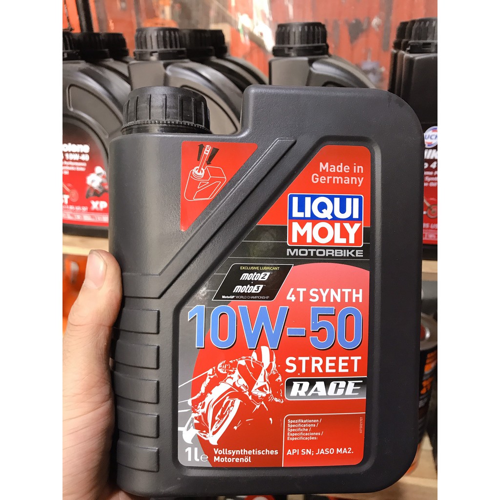 Dầu nhớt Liqui Moly 10w50 Street Race 1L - nhớt cao cấp cho xe côn tay, pkl