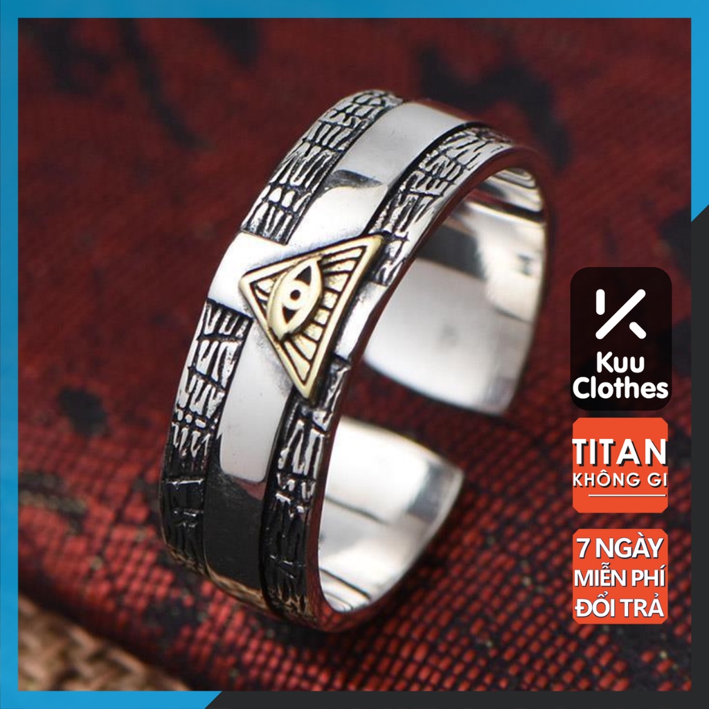 Nhẫn nam nữ tròn unisex Kuu Clothes màu bạc thời trang chất Titan đẹp đơn giản không gỉ - Nhẫn Tryan