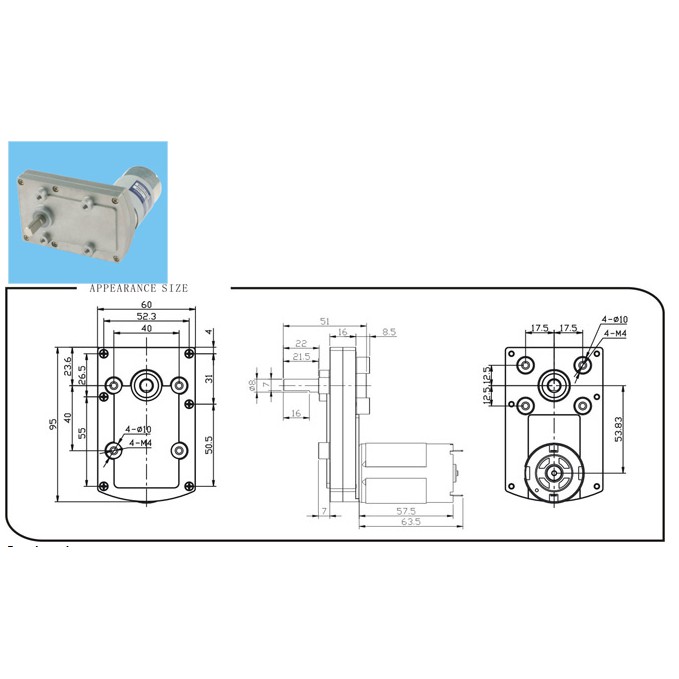 Động cơ DC Geared Motor TT-555 12V