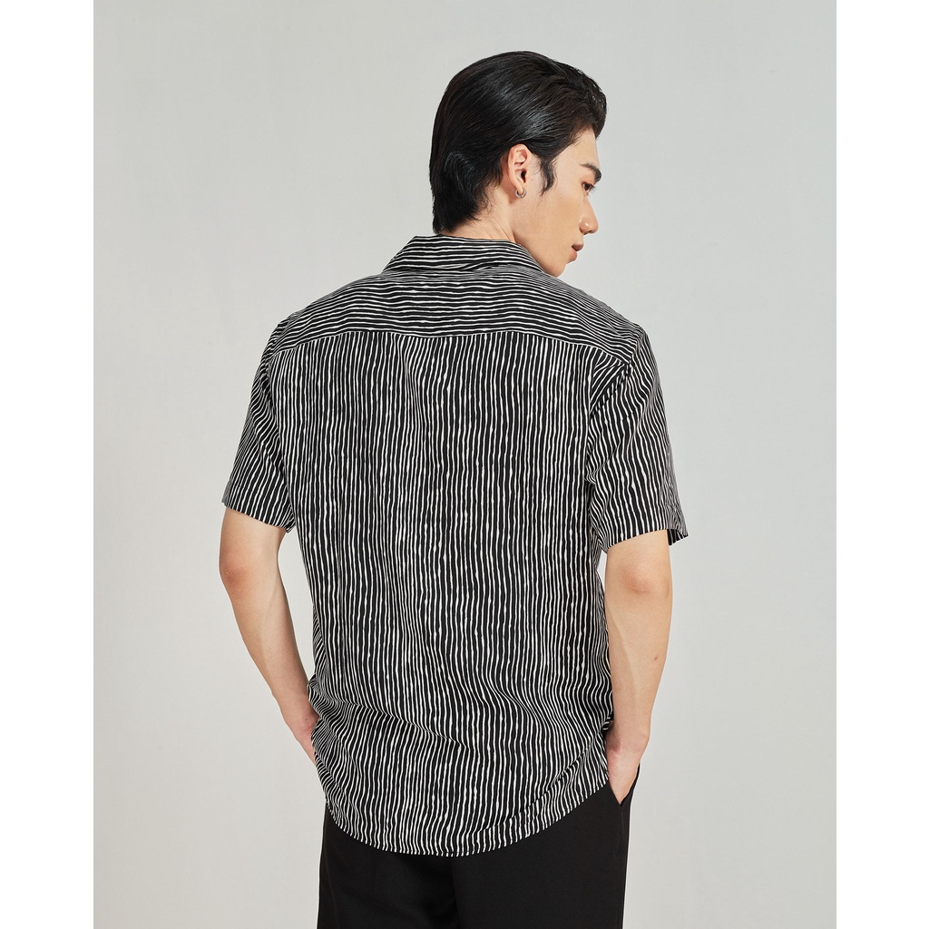 Áo sơ mi ngắn tay nam họa tiết mềm mịn Highway (Menswear) Groovy Stripes