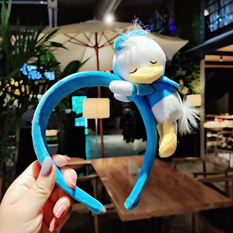 Băng Đô Rửa Mặt Hình Vịt Donald/Chuột Mickey Nhồi Bông Dễ Thương Kiểu Hàn Quốc