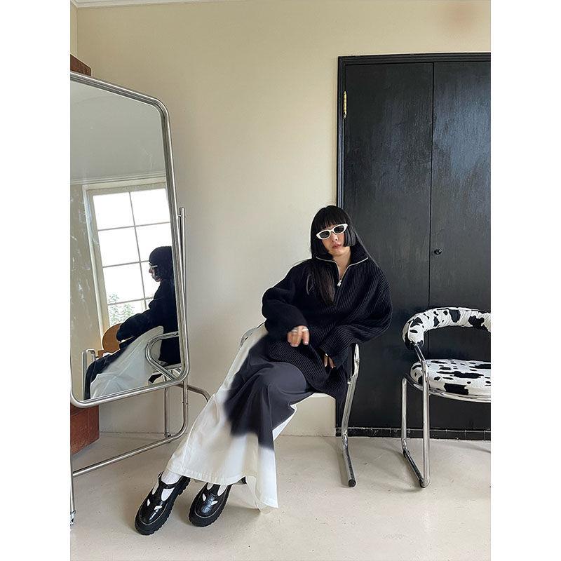 Chân Váy Dài Lưng Cao Màu Trắng Đen Phong Cách Trung Hoa 2022