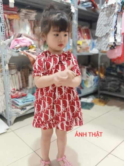 Váy hè họa tiết chữ D cực xinh cho bé gái (size đại 17 - 26kg)