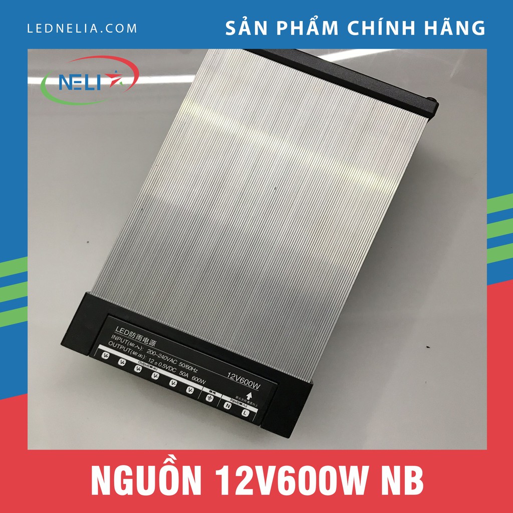 Nguồn LED 12V 600W ngoài trời vỏ nhôm NB.