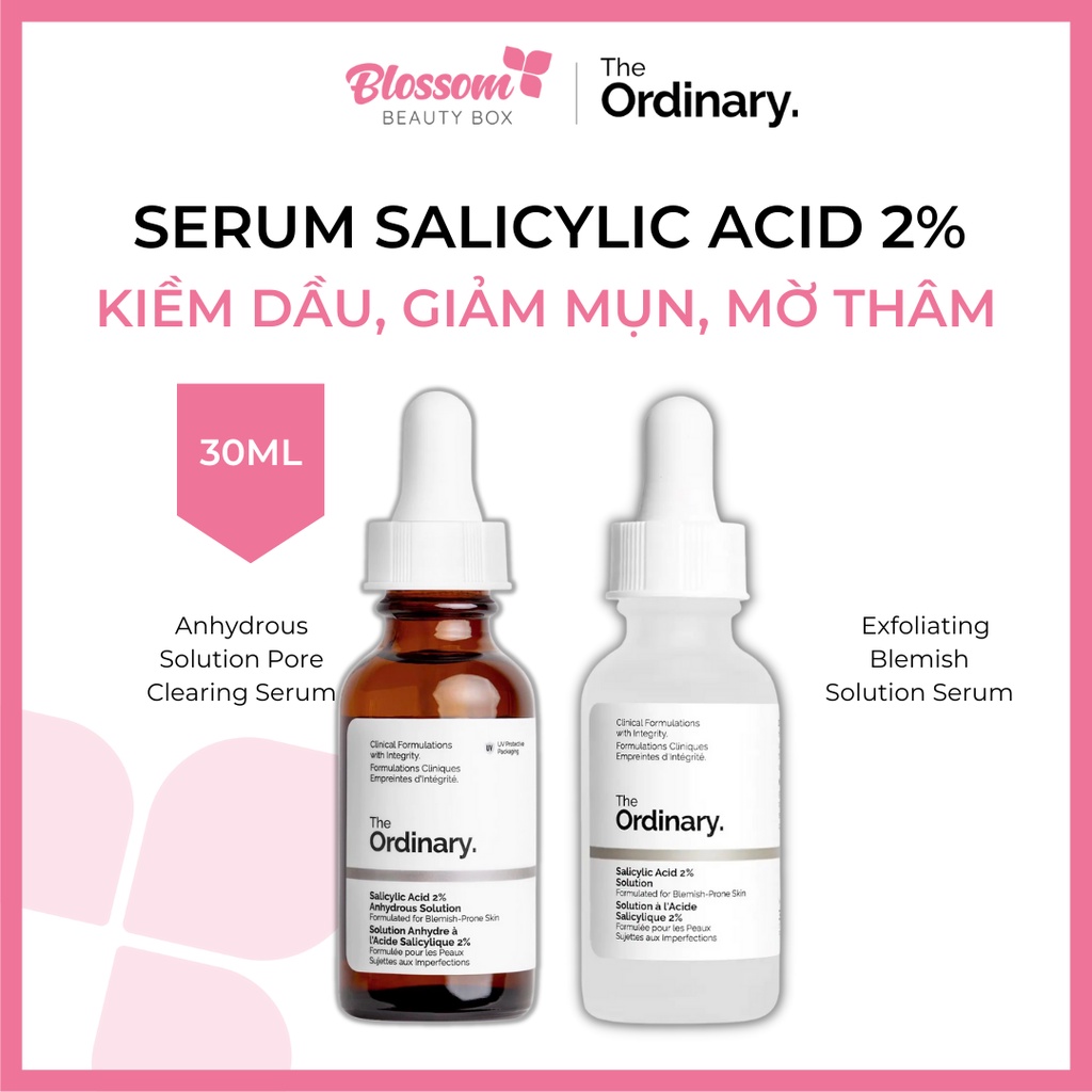 Serum da dầu mụn The Ordinary Salicylic Acid 2% Anhydrous Pore / Blemish Solution