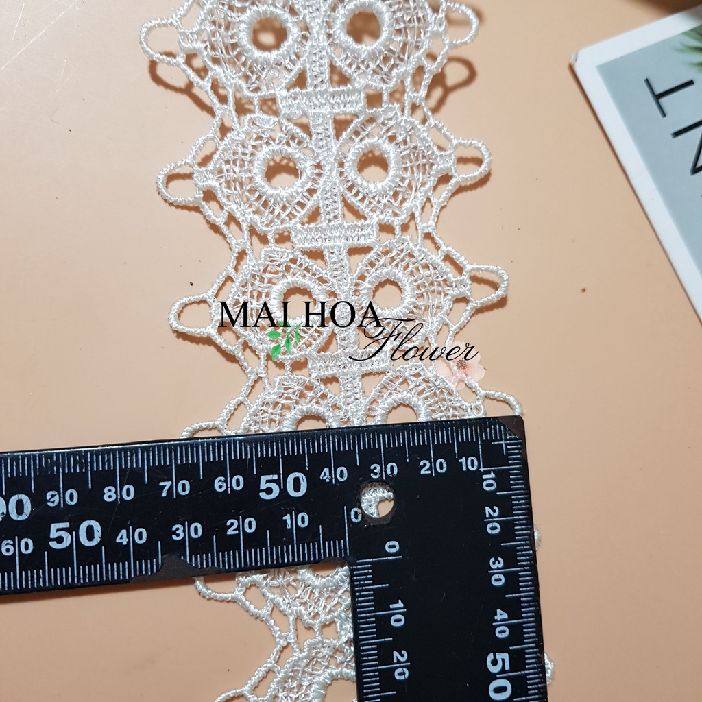 RC21 Cuộn 13 mét dây ren viền váy áo ren thêu hoa dùng may đồ Maihoaflower