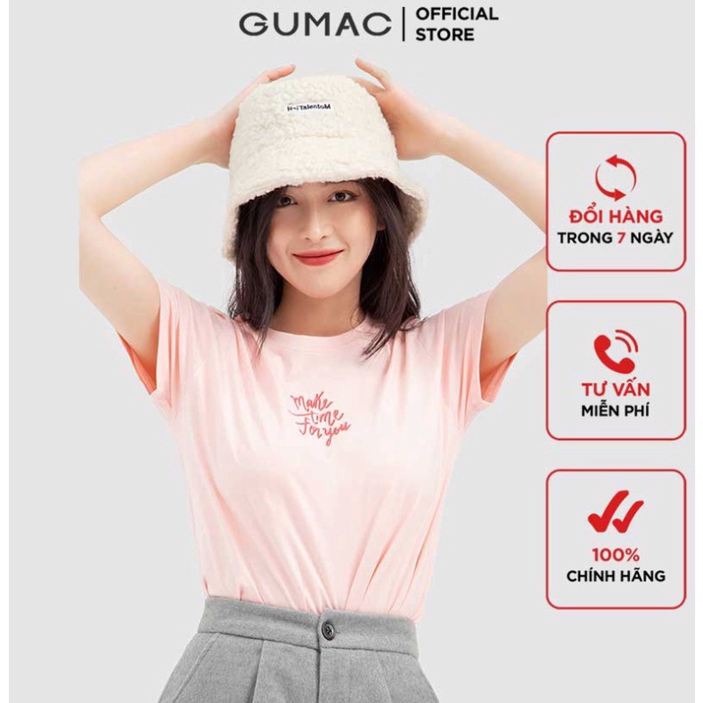 Áo thun nữ đẹp thời trang nữ GUMAC chính hãng cổ tròn màu trắng họa tiết in chữ trẻ trung cá tính ATB11008 – Hàng nhập k – GUMAC >>> top1shop >>> shopee.vn