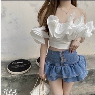 Chân váy jeans đuôi cá xoè chữ A có quần trong, hàng luôn có sẵn capnhatxuhuong