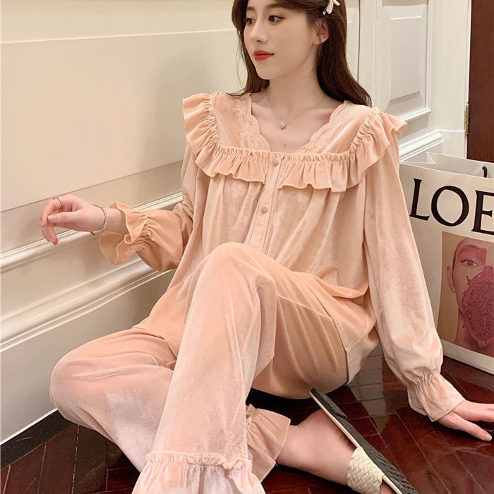 Bộ đồ ngủ thời trang mùa đông 2021 trẻ trung ngọt ngào cho nữ