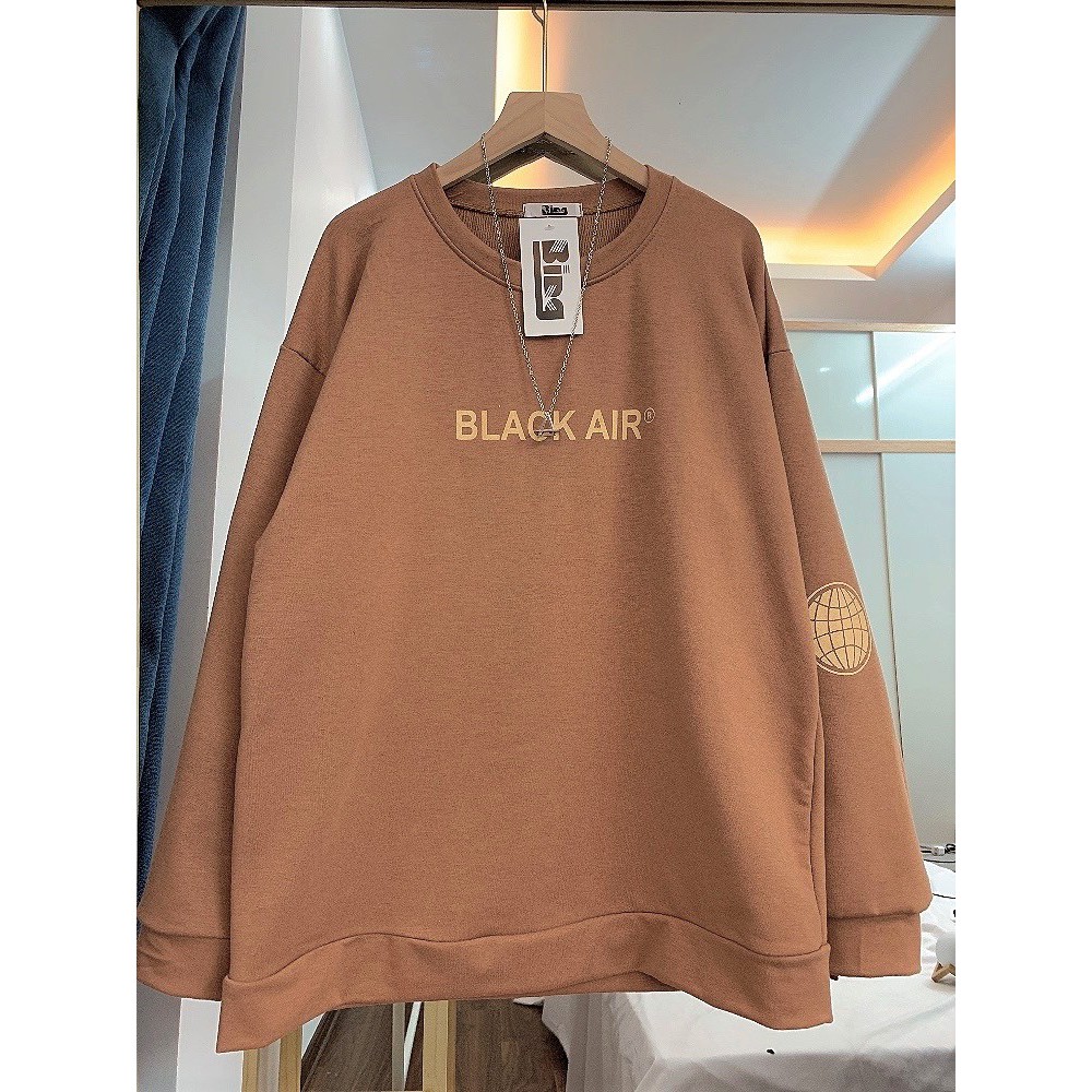 Áo nỉ sweater Blackair tay phồng Shynstores - áo nỉ ullzzang dài tay vải đẹp freeship