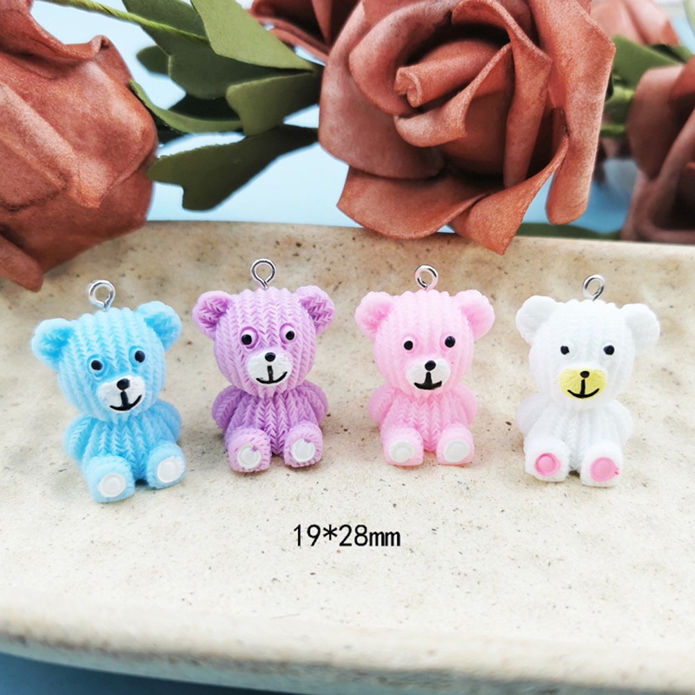 Phụ kiện trang sức nhựa resin ba chiều hình gấu nhỏ dễ thương DIY