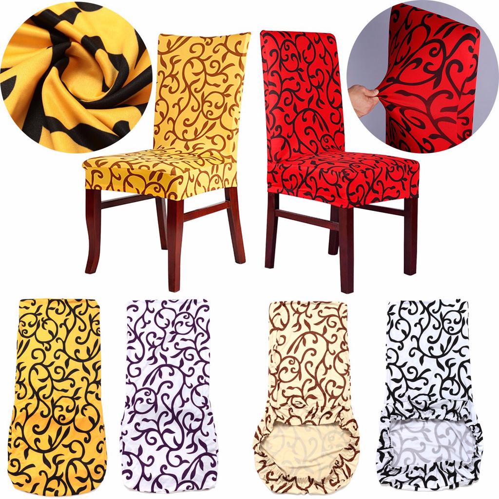 [ European-style Elastic Dining Chair Cover ][ Hotel Home Wedding  Restaurant Chair Cover ][ Anti-dirty Detachable Seat Cover ]