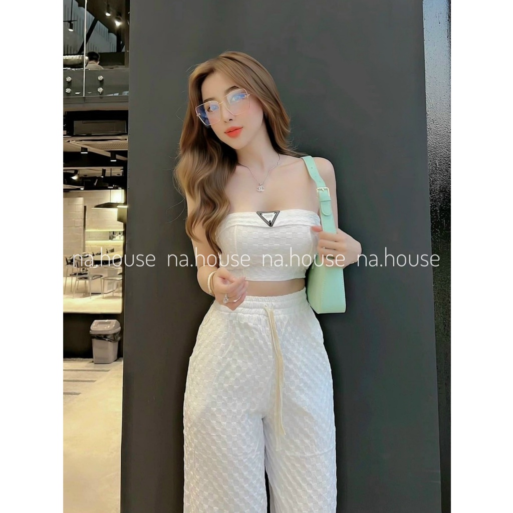 SET BỘ CROPTOP KÈM QUẦN NAHOUSE SET BỘ NỮ ĐẸP TÔN DÁNG THIẾT KẾ SANG TRỌNG