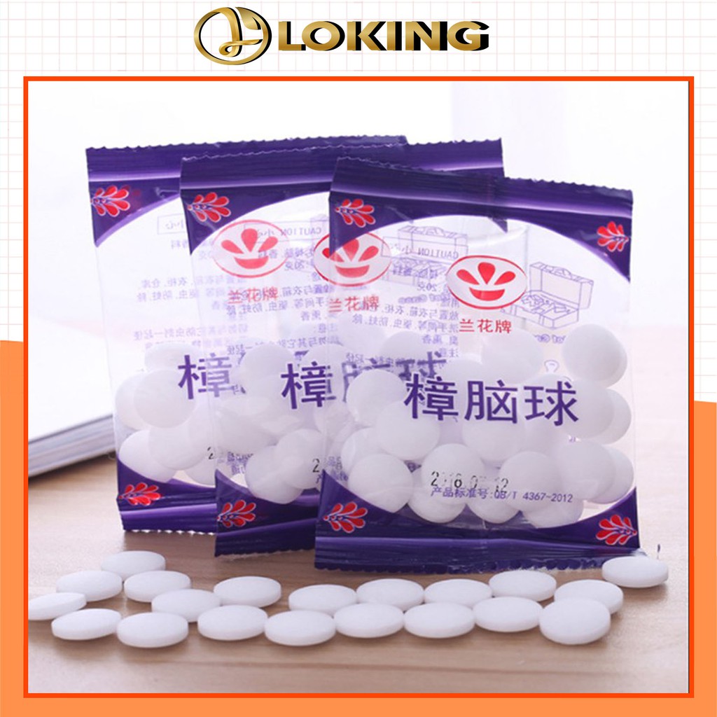 Viên long não băng phiến đuổi gián khử mùi tủ quần áo giày dép - LOKING