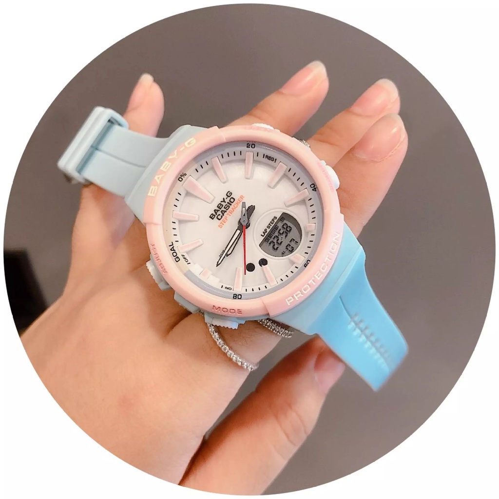 Đồng hồ Nữ Casio Baby-G Nữ BGS-100SC - Xanh Hồng Cực Kì Đáng Yêu
