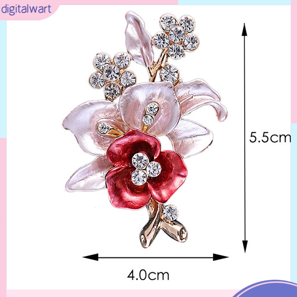 Trâm cài áo hình bông hoa đính đá sang trọng