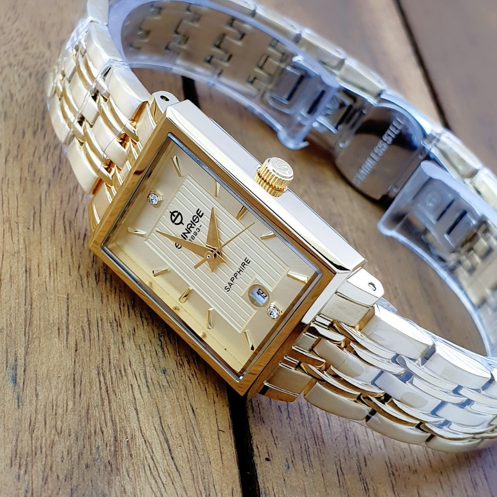 Đồng hồ cặp nam và nữ SUNRISE 1190SA_Dây thép không gỉ đúc đặc mạ PVD