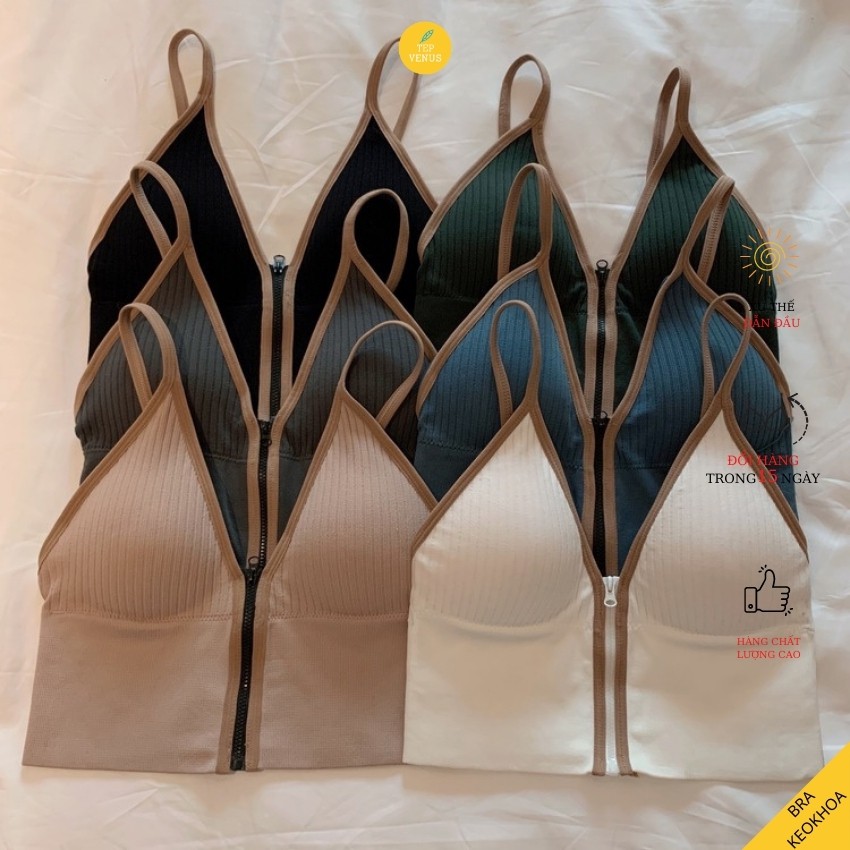 [NEW 2021] Bra 2 Dây Cổ Chữ V Khóa Kéo Trước Sexy - TEP-BraKhoa