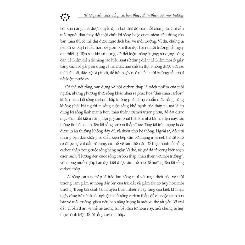 Sách - Hướng Đến Cuộc Sống Carbon Thấp Thân Thiện Với Môi Trường