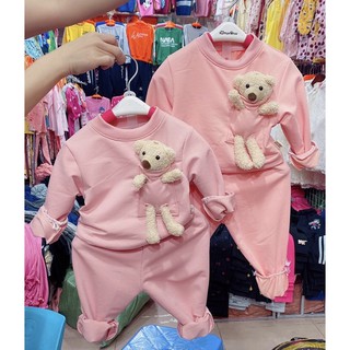 sét bộ gấu nỉ da cá cho bé