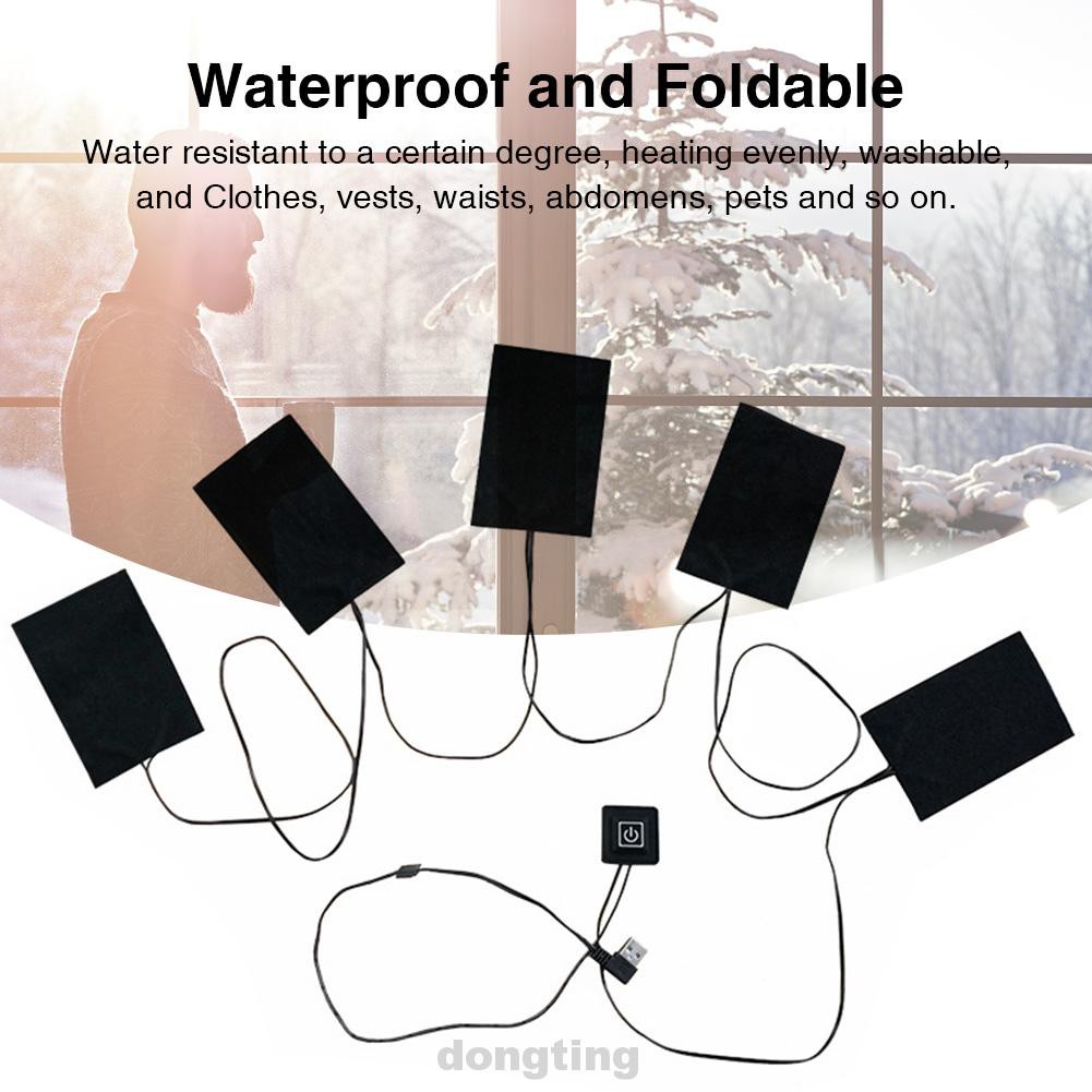 USB Charging Washable Foldable Waterproof Adjustable Temperature Thermal Clothing Composite Fiber Electric Heating Pad