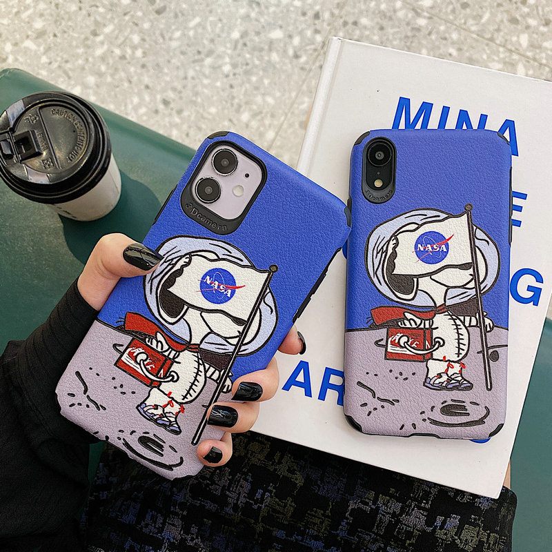 NASA Ốp Lưng Da In Hình Snoopy Cho Oppo A53 A33 A52 A92 A31 A91 A5 A9 2020 A7 A5S A12 Ax7 F11 F9 A3S A12E F1S A83 A39 A57 Reno 3 5 5g 2f 2z Realme C1 2 Pro