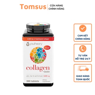 Viên uống đẹp da ⚡ giá tốt nhất ⚡ viên uống collagen youtheory+ biotin mỹ 390 viên
