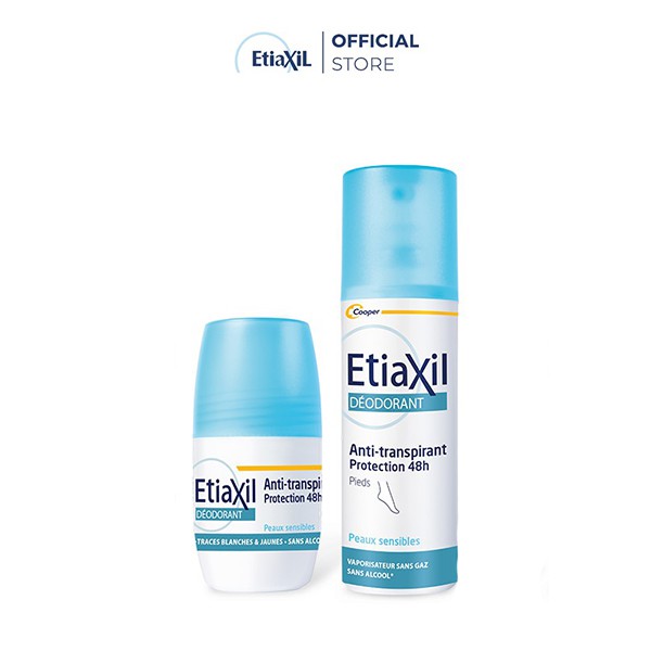 Combo Lăn Khử mùi Hằng Ngày 50ML Và Xịt Chân Etiaxil 100ML