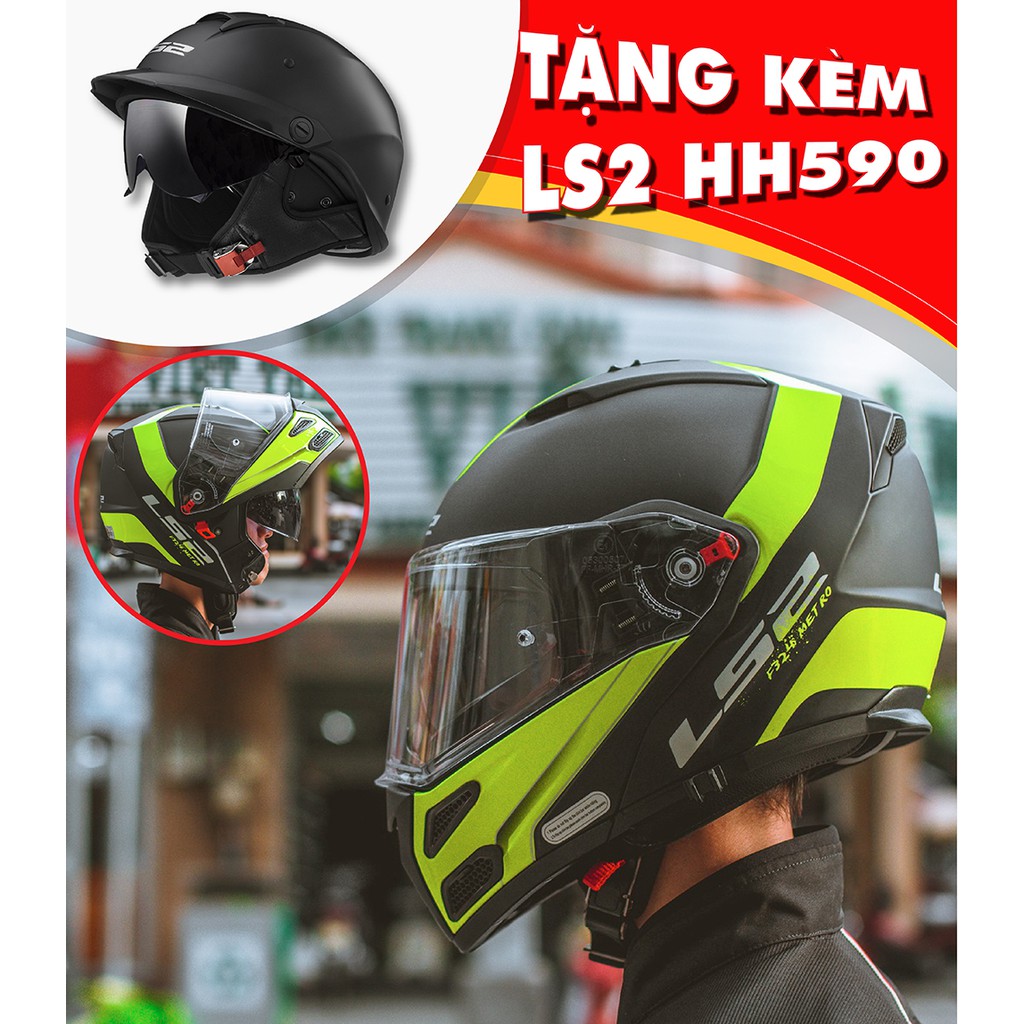 MŨ BẢO HIỂM FULLFACE LẬT HÀM LS2 FF324 METRO - SPID.VN