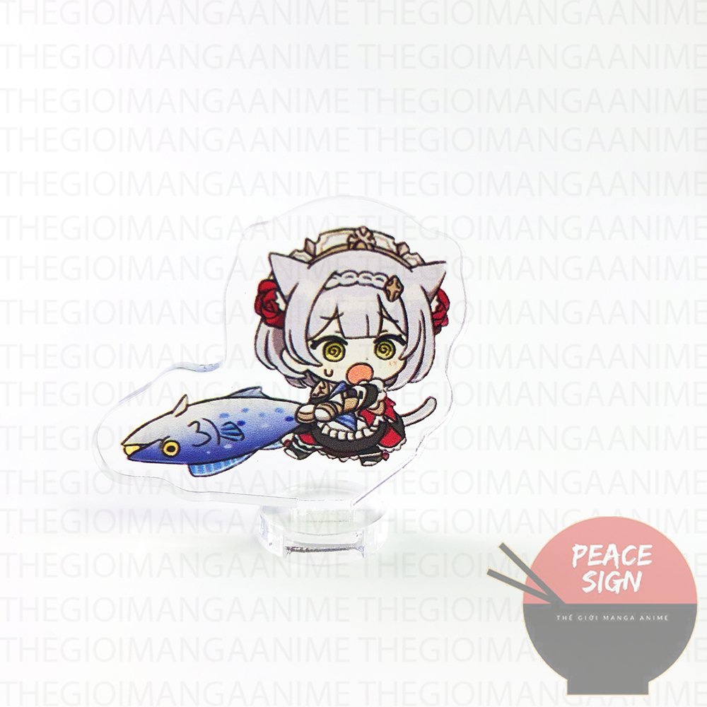 Standee mini GENSHIN IMPACT ver ÔM CÁ tượng acrylic anime game mica trưng bày