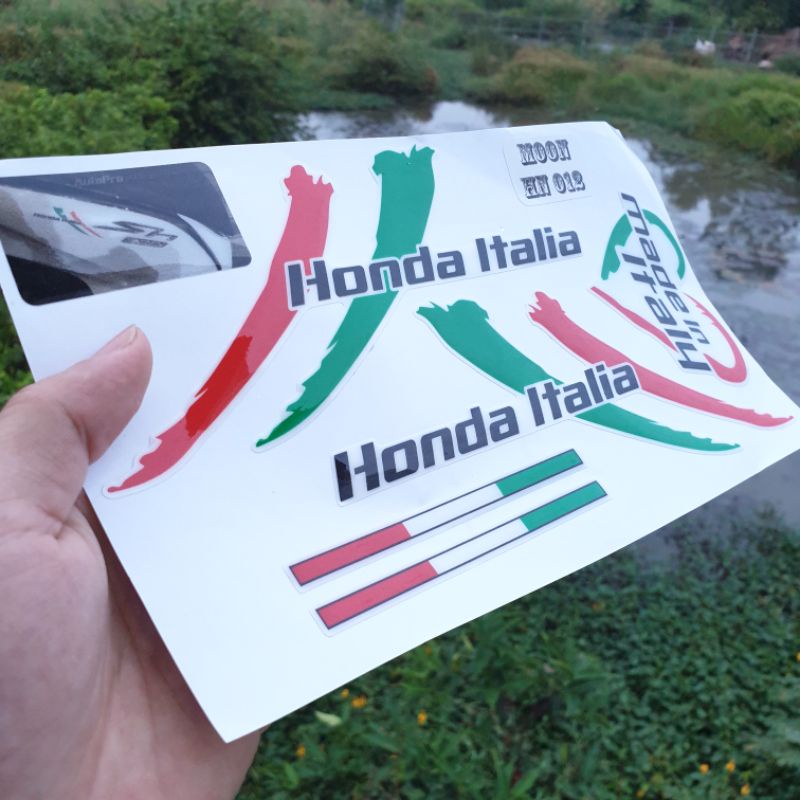 Decal tem nổi chữ Honda Italia cao cấp dán xe máy chống thấm nước, chống bay màu