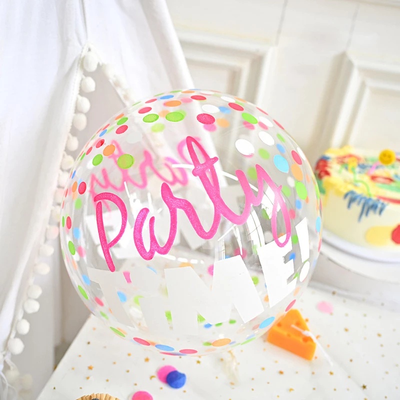 Bong bóng trong suốt bằng PVC kích thước 20inch in chữ Happy Birthday dùng trang trí tiệc