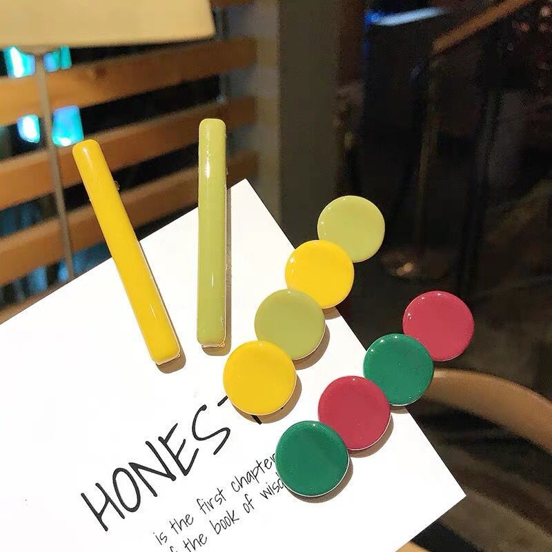 Kẹp Tóc Hình Hạt Đậu Tròn Nhiều Màu Sắc Đơn Giản Thời Trang 2022 Cho Nữ