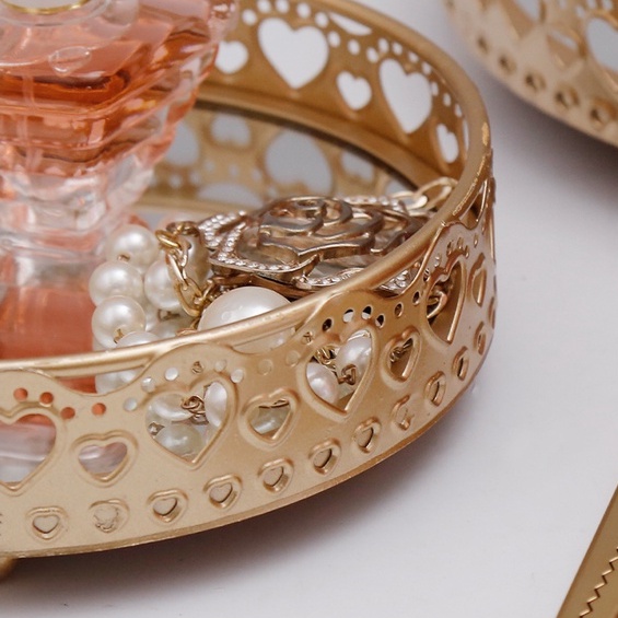 Khay gương MACEHO - Home decor khay trang trí đựng nến thơm BBW, Yankee, Candle cup, Manorcandle - 2 kiểu dáng