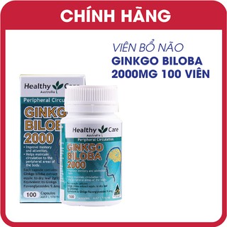 Viên uống bổ não Healthy Care Ginkgo Biloba 2000 100 Viên