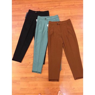Quần baggy gấu lệch 9 tấc vải tuyết mưa nhật