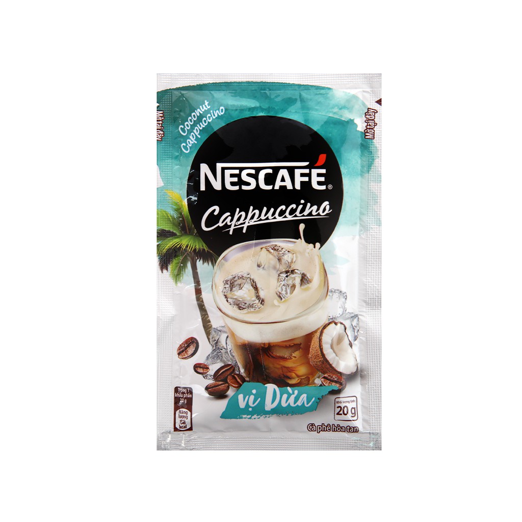 Cà phê Cappuccino NesCafe vị dừa 200g