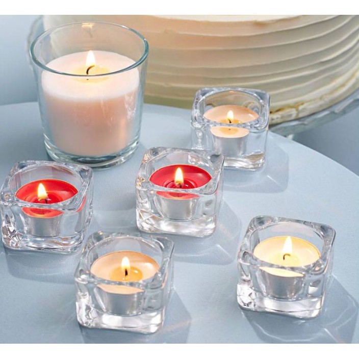 Bộ 5 đế thủy tinh giữ nến GLASIG IKEA 5x5 cm